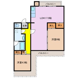 グランドヒルズ桔梗が丘4号棟の物件間取画像